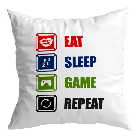 Poduszka dla gracza GAMER eat sleep GAME repeat