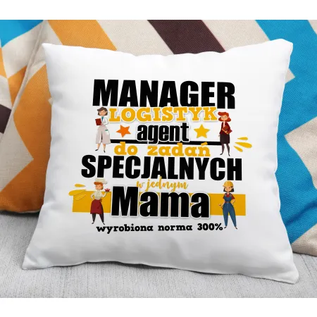 Poduszka na DZIEŃ MATKI Mama wyrobiona norma 300%