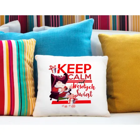 Poduszka BOŻE NARODZENIE Keep Calm and Wesołych Świąt