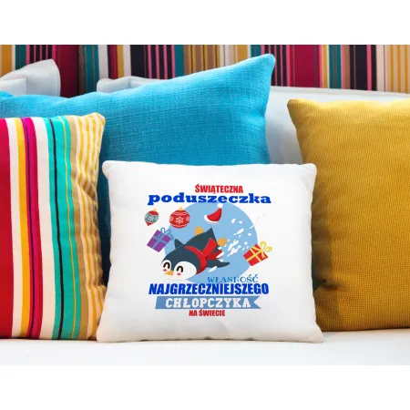 Poduszka BOŻE NARODZENIE Własność najgrzeczniejszego Chłopczyka