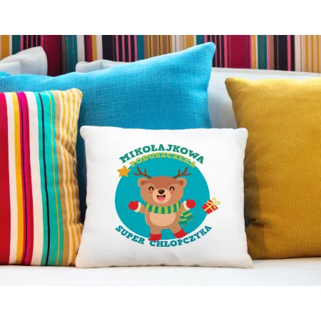 Poduszka BOŻE NARODZENIE Mikołajkowa poduszeczka Chłopczyka