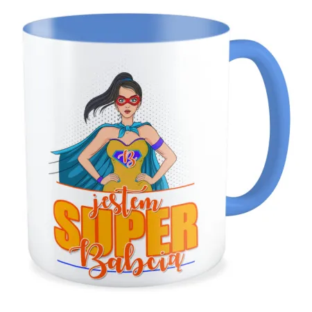 Kubek niebieski dla BABCI Jestem super Babcia