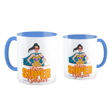 Kubek niebieski dla BABCI Jestem super Babcia