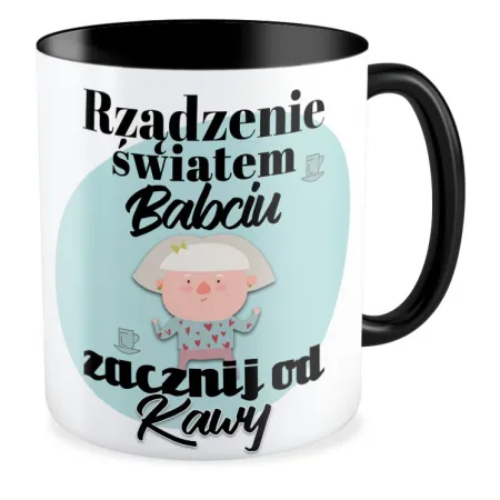 Kubek czarny dla BABCI zacznij od kawy