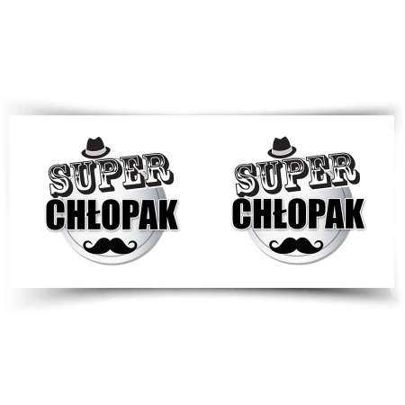 Kubek czarny na DZIEŃ CHŁOPAKA Super Chłopak z wąsem