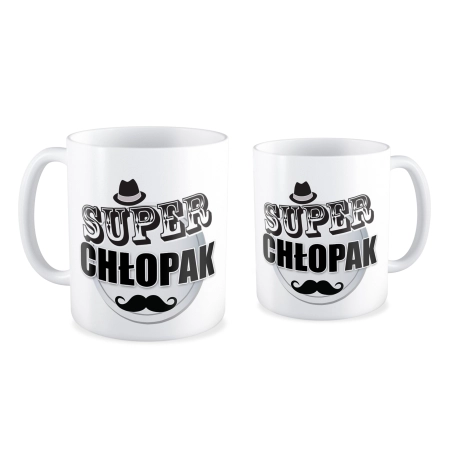 Kubek na DZIEŃ CHŁOPAKA Super Chłopak z wąsem
