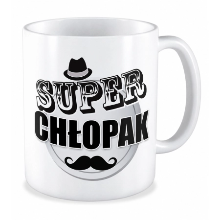 Kubek na DZIEŃ CHŁOPAKA Super Chłopak z wąsem