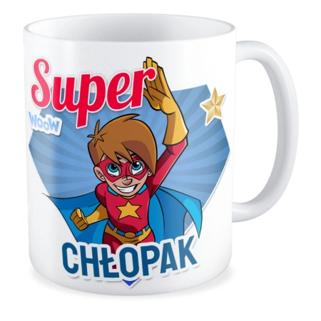 Kubek na DZIEŃ CHŁOPAKA Super Chłopak Woow
