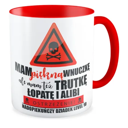 Kubek czerwony dla DZIADKA Mam piękną wnuczkę