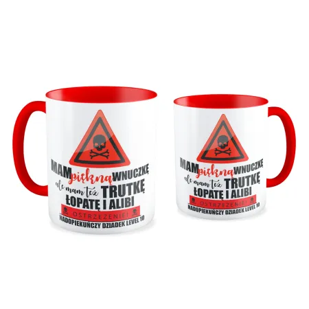 Kubek czerwony dla DZIADKA Mam piękną wnuczkę