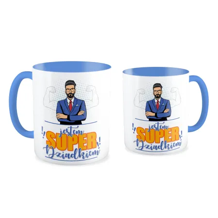 Kubek niebieski dla DZIADKA Jestem super Dziadkiem