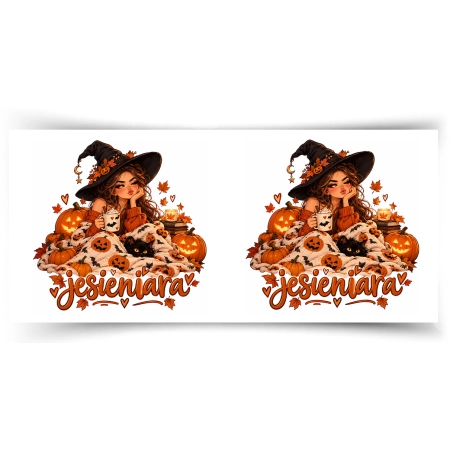 Kubek pomarańczowy na HALLOWEEN Jesieniara dynia jesień Wiedźma