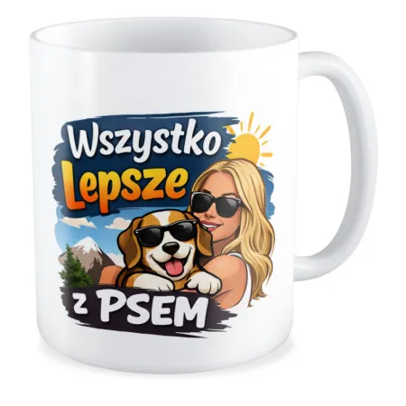 Kubek KOCHAM PIESKI Wszystko lepsze z psem
