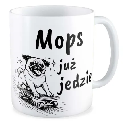 Kubek KOCHAM PIESKI Mops już jedzie