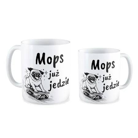 Kubek KOCHAM PIESKI Mops już jedzie