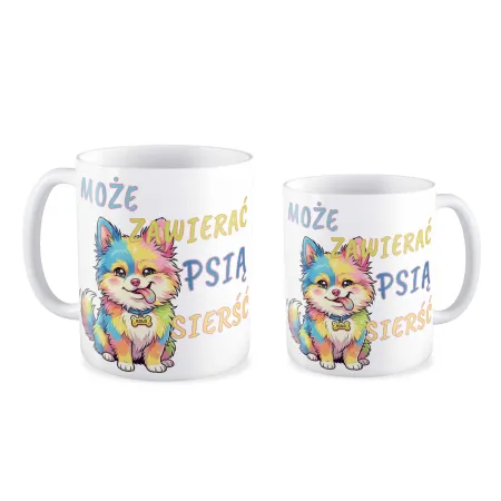 Kubek KOCHAM PIESKI Może zawierać psią sierść