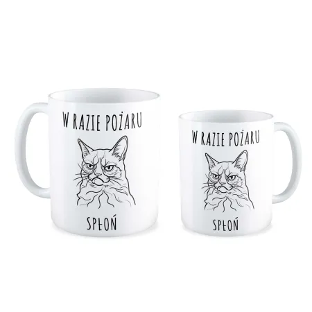 Kubek KOCHAM KOTKI W razie pożaru spłoń