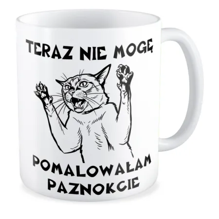 Kubek KOCHAM KOTKI Teraz nic nie mogę pomalowałam paznokcie