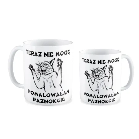 Kubek KOCHAM KOTKI Teraz nic nie mogę pomalowałam paznokcie