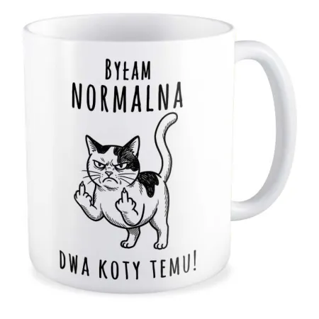 Kubek KOCHAM KOTKI Byłam normalna dwa koty temu
