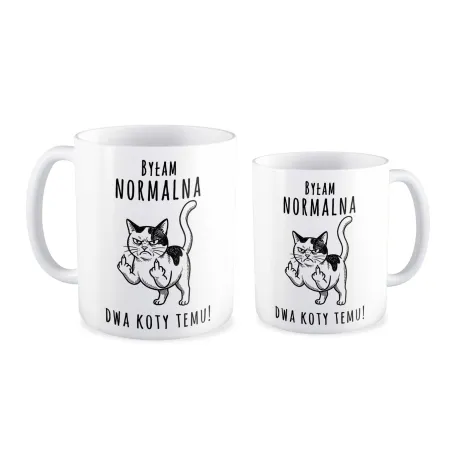 Kubek KOCHAM KOTKI Byłam normalna dwa koty temu