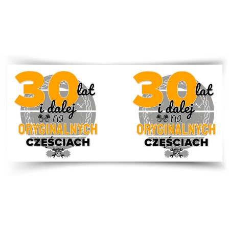 Kubek na URODZINY 30 lat i dalej na oryginalnych częściach Trzydziestka