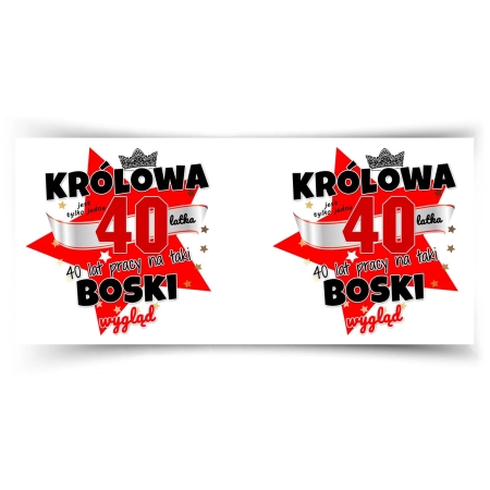 Kubek czerwony na URODZINY 40 lat pracy na taki boski wygląd Czterdziestka