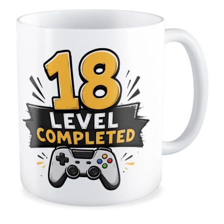 Kubek na 18 URODZINY level completed osiemnastka