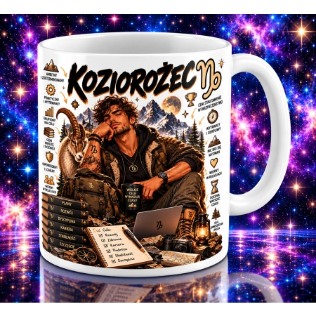 Kubek na URODZINY zodiak KOZIOROŻEC dla NIEGO Mężczyzna