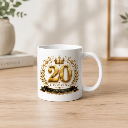 Kubek na URODZINY 20 lat doświadczenia Dwudziestka