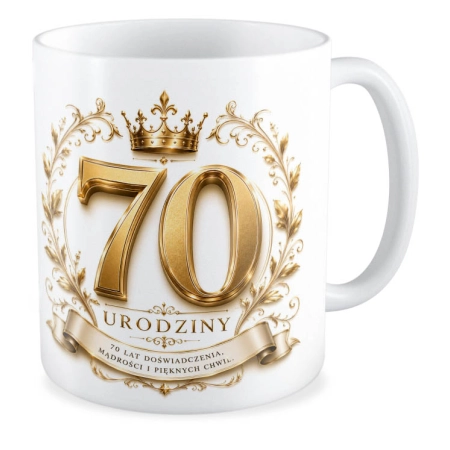 Kubek na URODZINY 70 lat doświadczenia Siedemdziesiątka