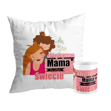Zestaw poduszka + kubek na DZIEŃ MATKI Najlepsza Mama na świecie