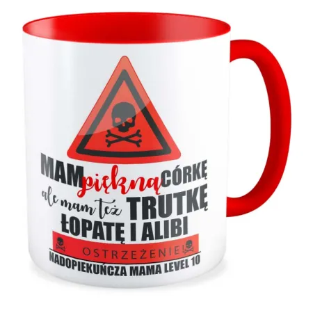 Kubek czerwony na DZIEŃ MATKI dla MAMY Mam piękną córkę