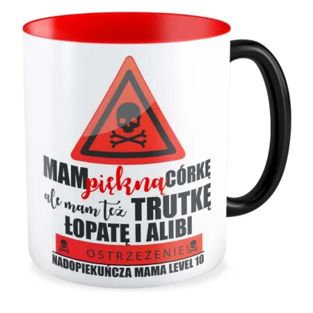 Kubek magiczny czerwony na DZIEŃ MATKI dla MAMY Mam piękną córkę