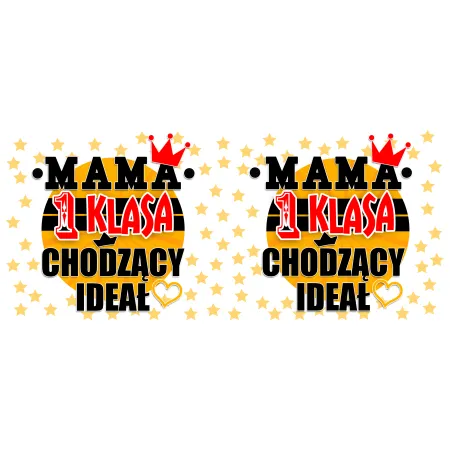 Kubek czarny na DZIEŃ MATKI Mama 1 klasa chodzący ideał