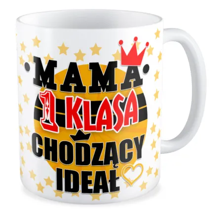 Zestaw poduszka + kubek na DZIEŃ MATKI Mama 1 klasa chodzący ideał