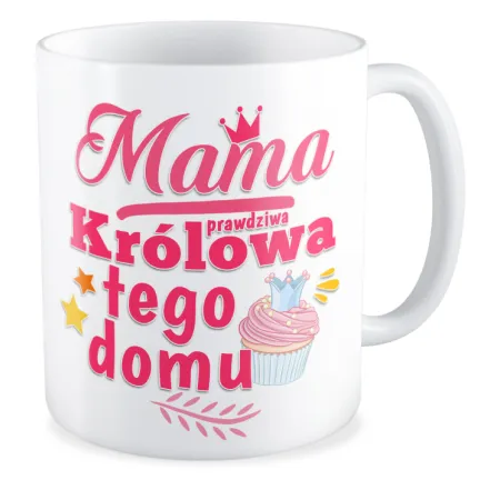 Zestaw poduszka + kubek na DZIEŃ MATKI Mama Królowa tego domu