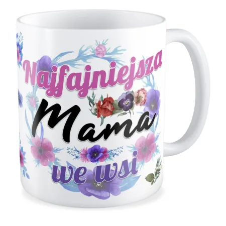 Zestaw poduszka + kubek na DZIEŃ MATKI Najfajniejsza Mama we wsi