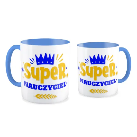 Kubek niebieski DZIEŃ NAUCZYCIELA Super Nauczyciel