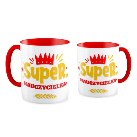 Kubek czerwony DZIEŃ NAUCZYCIELA Super Nauczycielka