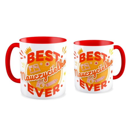 Kubek czerwony DZIEŃ NAUCZYCIELA Best Nauczycielka ever