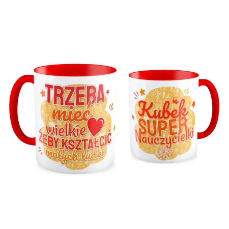 Kubek czerwony DZIEŃ NAUCZYCIELA Super Nauczycielki