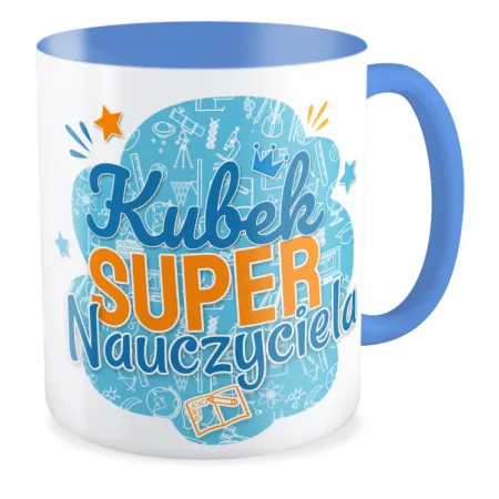 Kubek niebieski DZIEŃ NAUCZYCIELA Super Nauczyciela