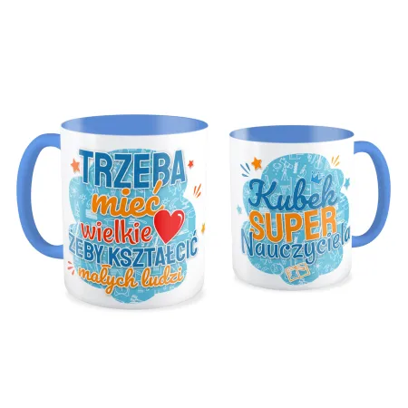 Kubek niebieski DZIEŃ NAUCZYCIELA Super Nauczyciela