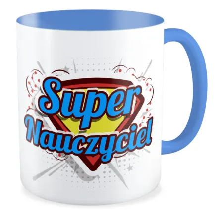 Kubek niebieski DZIEŃ NAUCZYCIELA Super Nauczyciel
