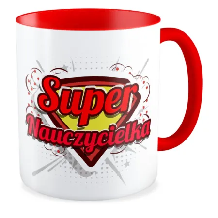 Kubek czerwony DZIEŃ NAUCZYCIELA Super Nauczycielka