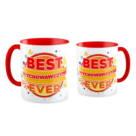 Kubek czerwony DZIEŃ NAUCZYCIELA Best wychowawczyni ever