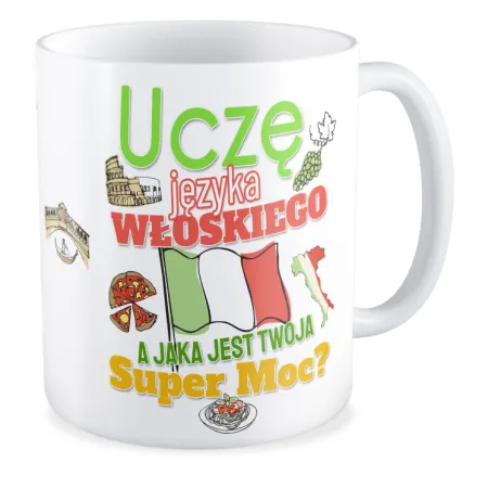 Kubek na DZIEŃ NAUCZYCIELA Uczę języka włoskiego