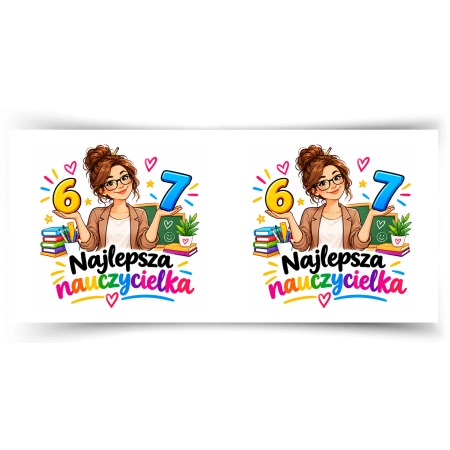 Kubek na DZIEŃ NAUCZYCIELA Najlepsza Nauczycielka 6 7 six seven