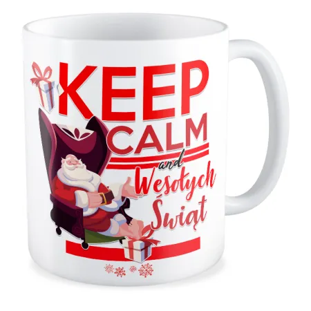 Kubek BOŻE NARODZENIE Keep calm Wesołych Świąt